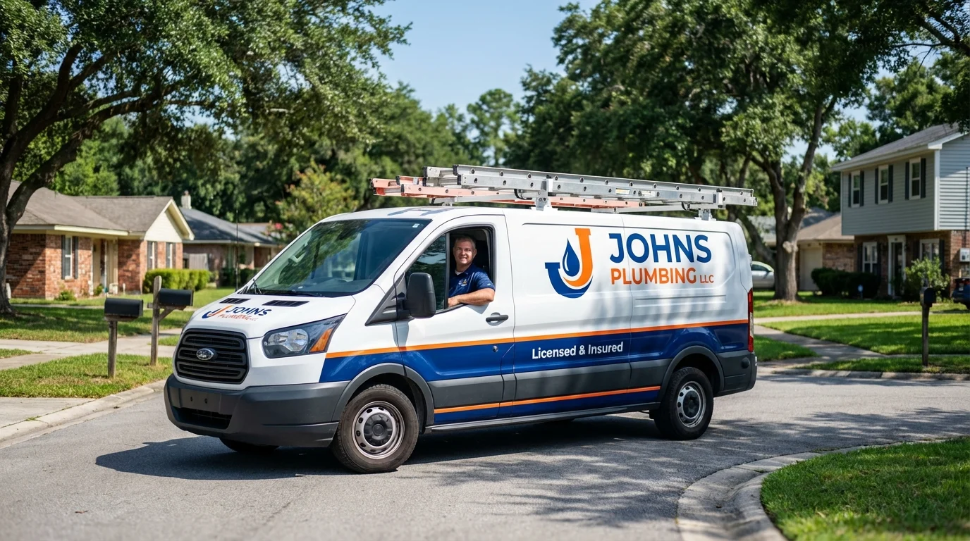 Johns Plumbing LLC service van in Clintondale, NY
