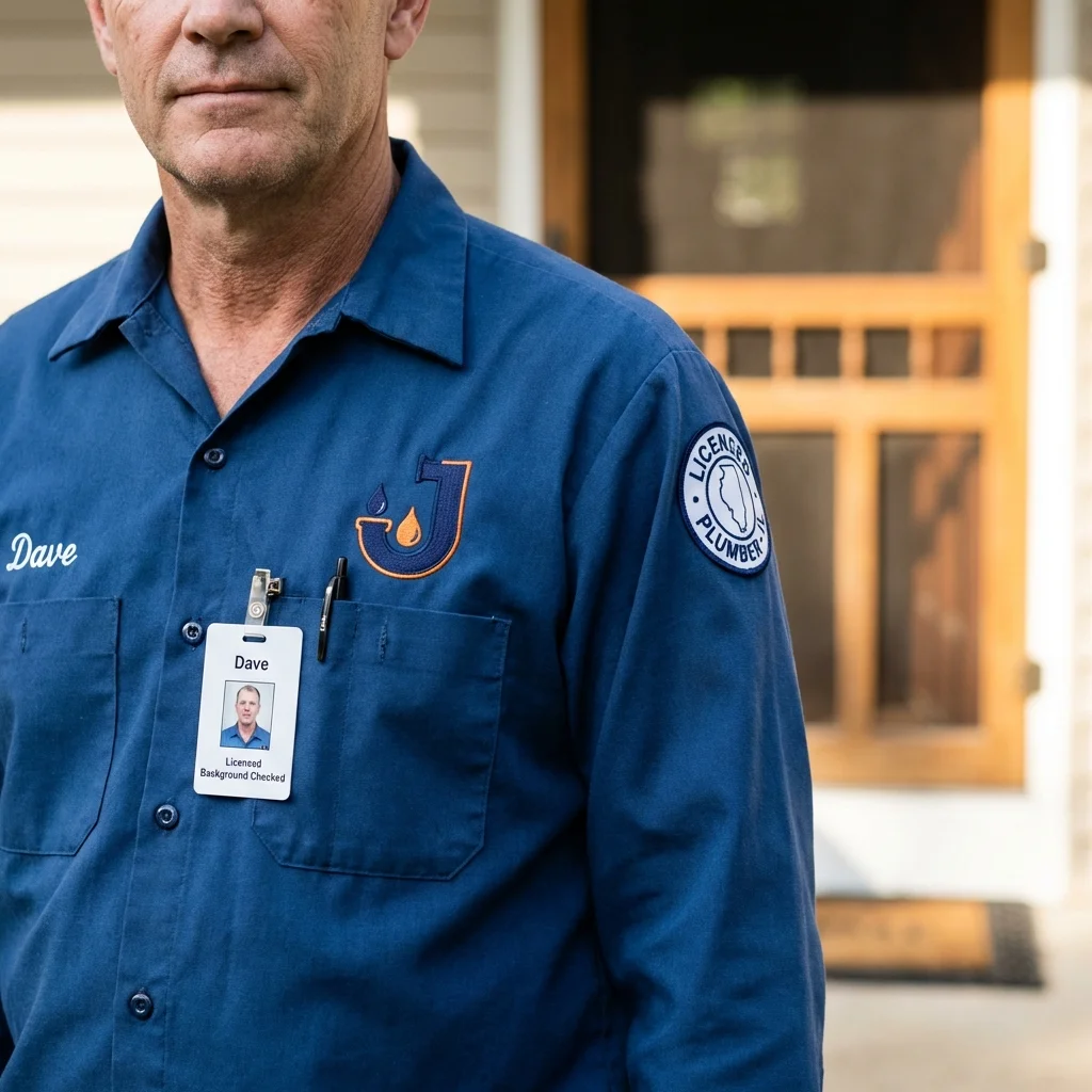 Licensed plumber showing ID badge in Clintondale, NY