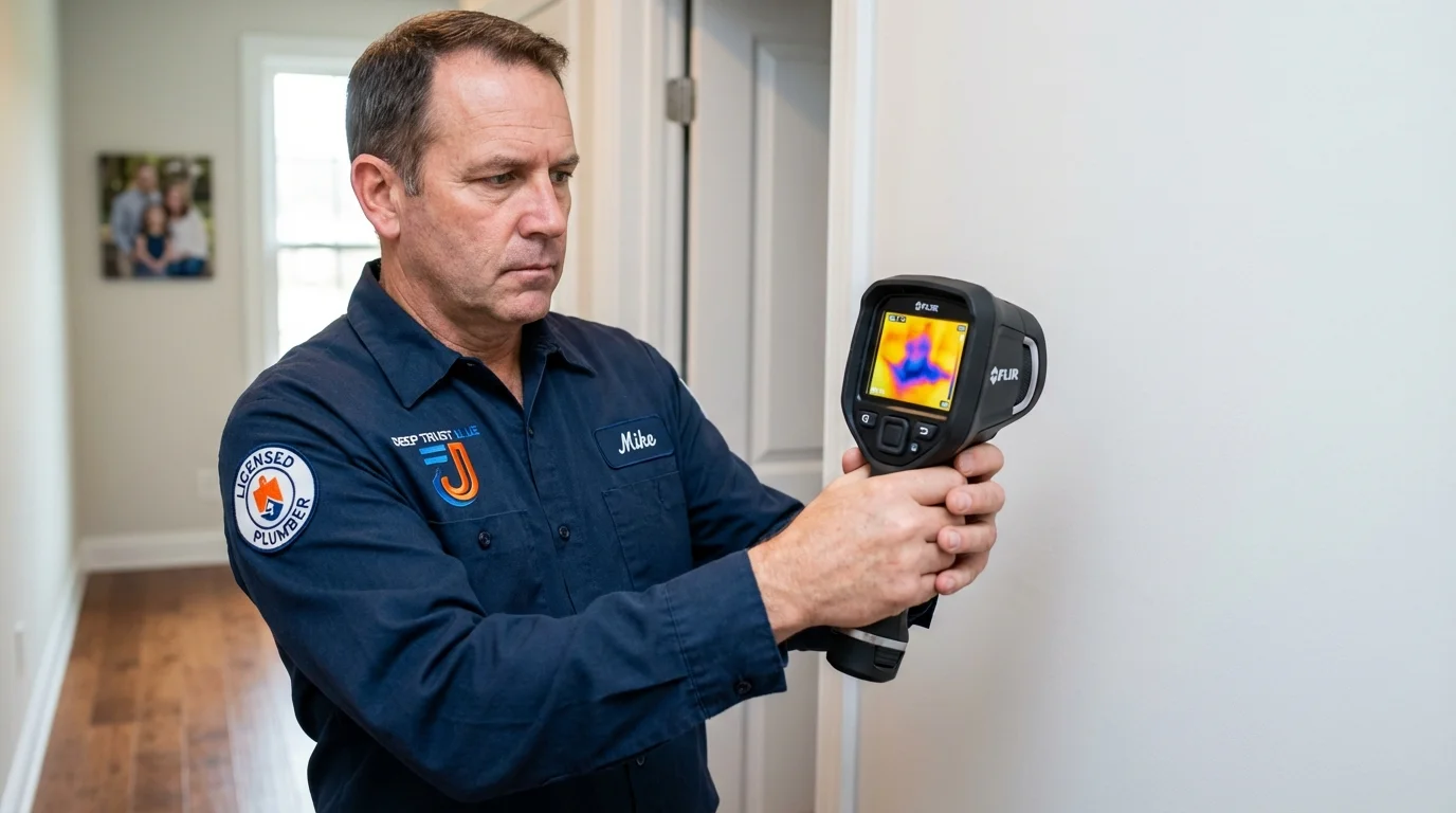 Thermal imaging leak detection by Johns Plumbing LLC in Clintondale