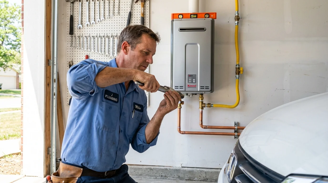 Tankless water heater installation by a Johns Plumbing LLC plumber in Clintondale
